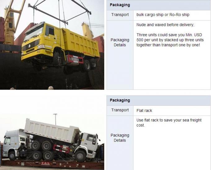 Φορτηγό απορρίψεων 6 X 4 HOWO βαρέων καθηκόντων, ενιαίο Tipper αμαξιών LHD υπόλοιπου κόσμου φορτηγό