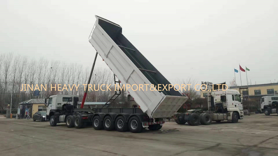 Τέσσερις άξονες 50 Tipper φορτηγών απορρίψεων 40cbm μόνων τοποθετώντας αιχμή οπίσθιων ημι τόνοι ρυμουλκών