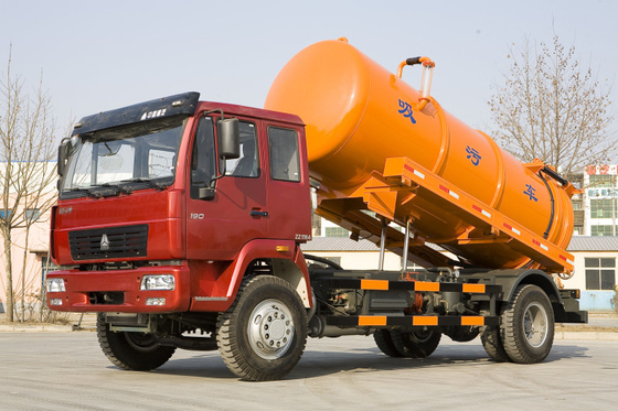 Sinotruk 4x2 κενό φορτηγό 10 αναρρόφησης λυμάτων 160 HP Cbm ένα κρεβάτι για τον καθαρισμό
