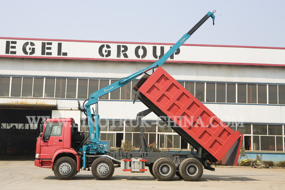 Tipper LHD 371HP 8×4 τοποθετημένοι τόνοι γερανών XCMG12 φορτηγών για τα τροχαία ατυχήματα