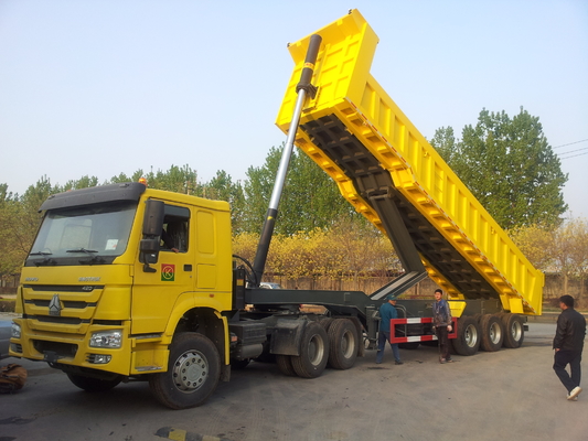 3 άξονες 50 - 70T Sinotruk CIMC Tipper 45cbm ρυμουλκό φορτηγών απορρίψεων για τη φόρτωση μεταλλεύματος βωξίτη