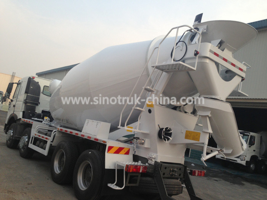 συγκεκριμένος αναμίκτης 8x4 10cbm φορτηγών 266-371hp Euro2 Euro3 HOWO A7 στο κόκκινο άσπρο χρώμα