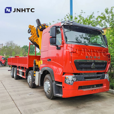 Howo T7H ολοκαίνουργιο 8*4 12 τροχών 40 τόνων 380HP Κρέας Mounted Max 16 τόνων Arm Cargo με φορτηγό γερανού