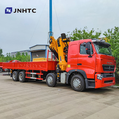 Howo T7H ολοκαίνουργιο 8*4 12 τροχών 40 τόνων 380HP Κρέας Mounted Max 16 τόνων Arm Cargo με φορτηγό γερανού