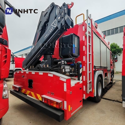 Τρακ πυροσβεστικών Howo TX 5000L Υδροφουσκωτήρα 4X4 με γερανό φορτηγό