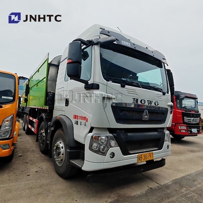 HOWO 8X4 350HP 12 τροχών φορτηγό απορριμμάτων υπόστεγο με συγχρονισμένο φορτηγό σφράγισης χαλίκι