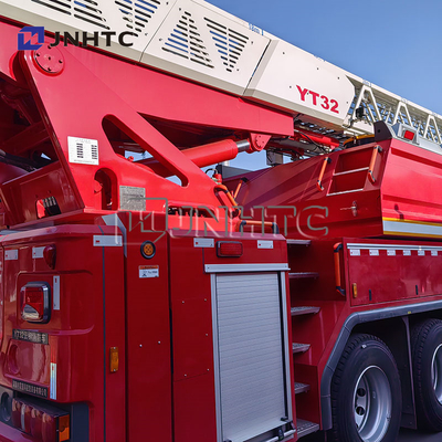 Προσαρμοσμένο 6x4 οδήγηση 32 μέτρα ύψος εργασίας Αεροπεδική σκάλα Πυροσβεστικό φορτηγό για διάσωση υψηλών κτιρίων