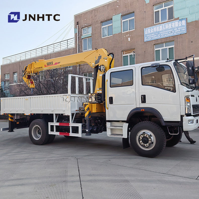 Howo Light Mini 4*4 6 Wheeler Double Row Cab φορτηγό με τηλεσκοπικούς γερανούς 8 τόνων Mounted Crane φορτηγό