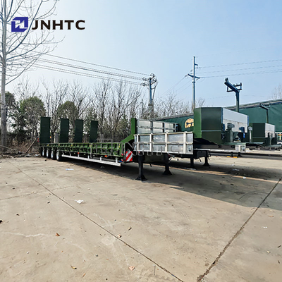 4 άξονες βαρύ φορτίο υδραυλικά γουσόνεκ Lowboy Lowbed Semi Trailer Truck Truck Trailers
