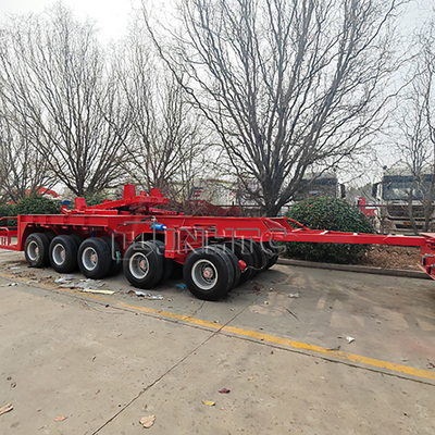 Κατεβασμένο έλκηθρο με χαμηλό λαιμό Lowboy Axle 60 Tons 4 Axles Steel Truck Trailers Low Bed Truck Trailer