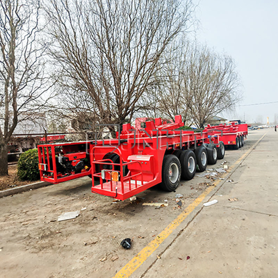 Κατεβασμένο έλκηθρο με χαμηλό λαιμό Lowboy Axle 60 Tons 4 Axles Steel Truck Trailers Low Bed Truck Trailer