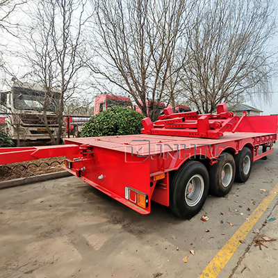 Κατεβασμένο έλκηθρο με χαμηλό λαιμό Lowboy Axle 60 Tons 4 Axles Steel Truck Trailers Low Bed Truck Trailer