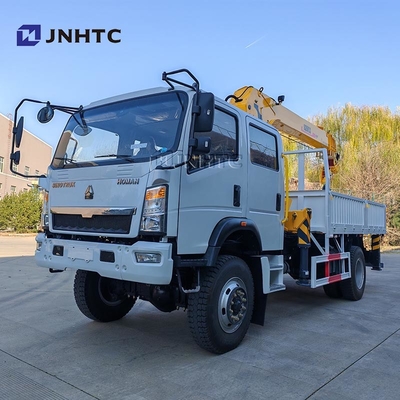Howo Mini 4*4 6 Wheeler Double Row Cab φορτηγό φορτηγό με τηλεσκοπικό γερανό φορτηγό