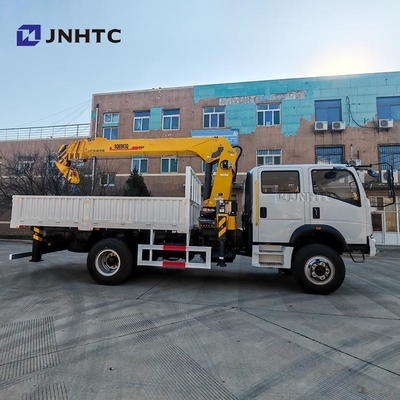 Howo Mini 4*4 6 Wheeler Double Row Cab φορτηγό φορτηγό με τηλεσκοπικό γερανό φορτηγό