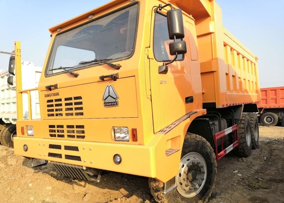 371HP από το φορτηγό εθνικών οδών, κίτρινα βαρέων καθηκόντων Tipper χρώματος φορτηγά 70 τόνοι φορτίων