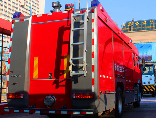 Πυροσβεστικό όχημα 4x2 251hp διάσωσης - δεξαμενή νερού φορτηγών 6m3 πυροσβεστών 350hp SINOTRUK HOWO