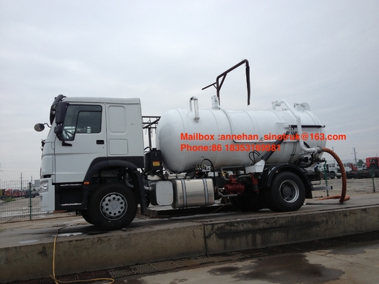 Φορτηγό 10000L-15000L 4X2 6 αναρρόφησης λυμάτων SINOTRUK HOWO φορτηγά υγρών αποβλήτων ροδών