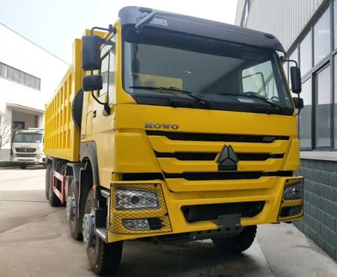 Βαρέων καθηκόντων φορτηγό απορρίψεων HOWO 8x4, Tipper LHD Sinotruk κίτρινο χρώμα φορτηγών