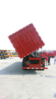80T Tipper Ντάμπινγκ ικανότητας επίπεδης βάσης ημι πλήρες σύνολο ρυμουλκών υδραυλικού συστήματος Hyva