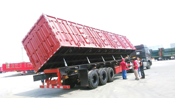 80T Tipper Ντάμπινγκ ικανότητας επίπεδης βάσης ημι πλήρες σύνολο ρυμουλκών υδραυλικού συστήματος Hyva
