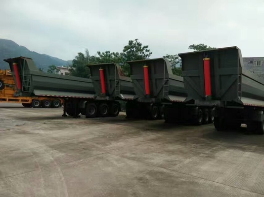 Ημι ρυμουλκό απορρίψεων Howo 40-60t Sinotruk με τη δευτερεύουσα φρουρά και την ηλεκτρική ανοίγοντας τοπ κάλυψη