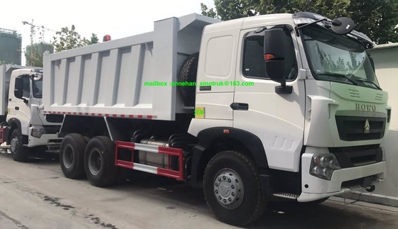 6x4 A7 Sinotruk 10 μπροστινός ανυψωτικός τύπος Conatiner του U φορτηγών απορρίψεων ροδών 20m3 για το φορτίο 40-50t