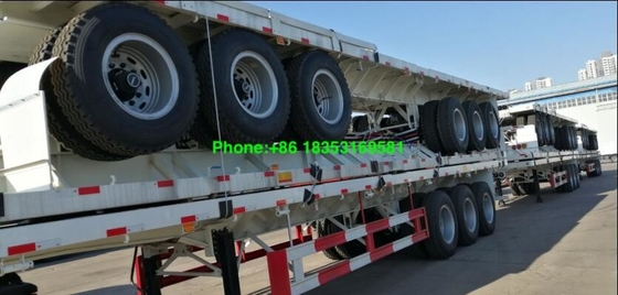 Επίπεδης βάσης φορτίο 1200R20 εμπορευματοκιβωτίων ημι ρυμουλκό 40 ποδιών
