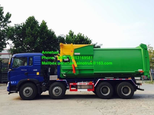 Φορτηγό συμπιεστών απορριμάτων Sinotruk Howo7 6x4 Euro2 βραχιόνων γάντζων
