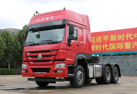 Κόκκινος ημι πρωταρχικός Sinotruk Howo 6x4 - φορτηγό 10 μετακινούμενων φορτηγό τρακτέρ πολυασχόλων