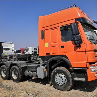 Πορτοκαλί Howo Sinotruk 371 επικεφαλής φορτηγό ZZ4257V3241V ρυμουλκών
