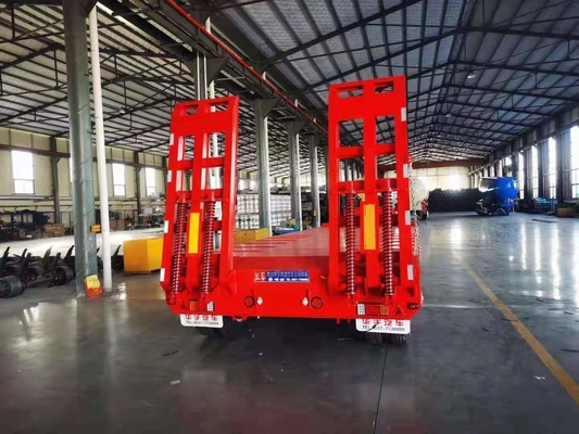JNHTC Gooseneck γεφυρών 80 τόνου ημι χαμηλό ρυμουλκό 3 άξονας για τα οχήματα μεταφορών