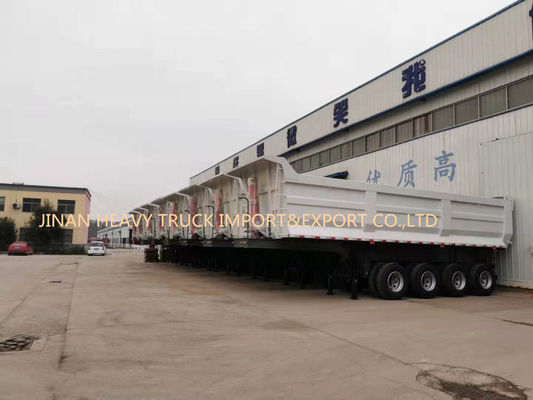 Τέσσερις άξονες 50 Tipper φορτηγών απορρίψεων 40cbm μόνων τοποθετώντας αιχμή οπίσθιων ημι τόνοι ρυμουλκών