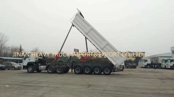Τέσσερις άξονες 50 Tipper φορτηγών απορρίψεων 40cbm μόνων τοποθετώντας αιχμή οπίσθιων ημι τόνοι ρυμουλκών