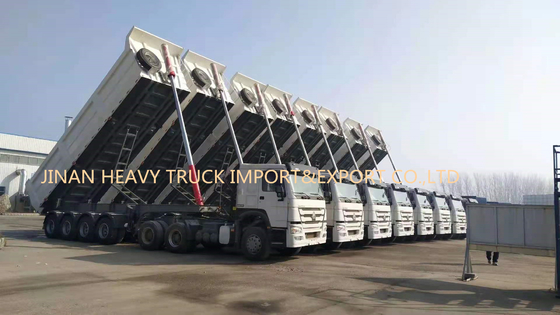 Τέσσερις άξονες 50 Tipper φορτηγών απορρίψεων 40cbm μόνων τοποθετώντας αιχμή οπίσθιων ημι τόνοι ρυμουλκών