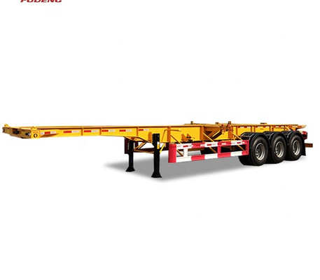3 άξονας 20ft 40ft επίπεδο Gooseneck ρυμουλκών εμπορευματοκιβωτίων κρεβατιών ημι ρυμουλκό εμπορευματοκιβωτίων