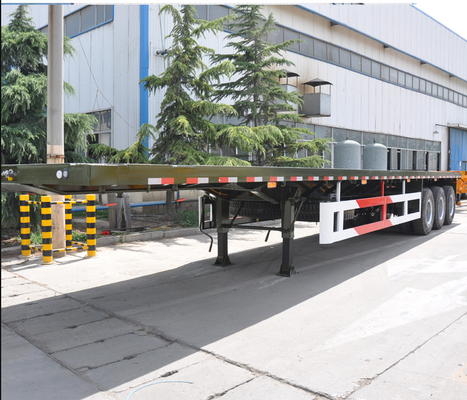 3 άξονας 20ft 40ft επίπεδο Gooseneck ρυμουλκών εμπορευματοκιβωτίων κρεβατιών ημι ρυμουλκό εμπορευματοκιβωτίων