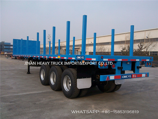 SINOTRUK 3 αξόνων επίπεδης βάσης ρυμουλκών ρυμουλκό κρεβατιών κούτσουρων ξύλινο επίπεδο με την όρθια στήλη